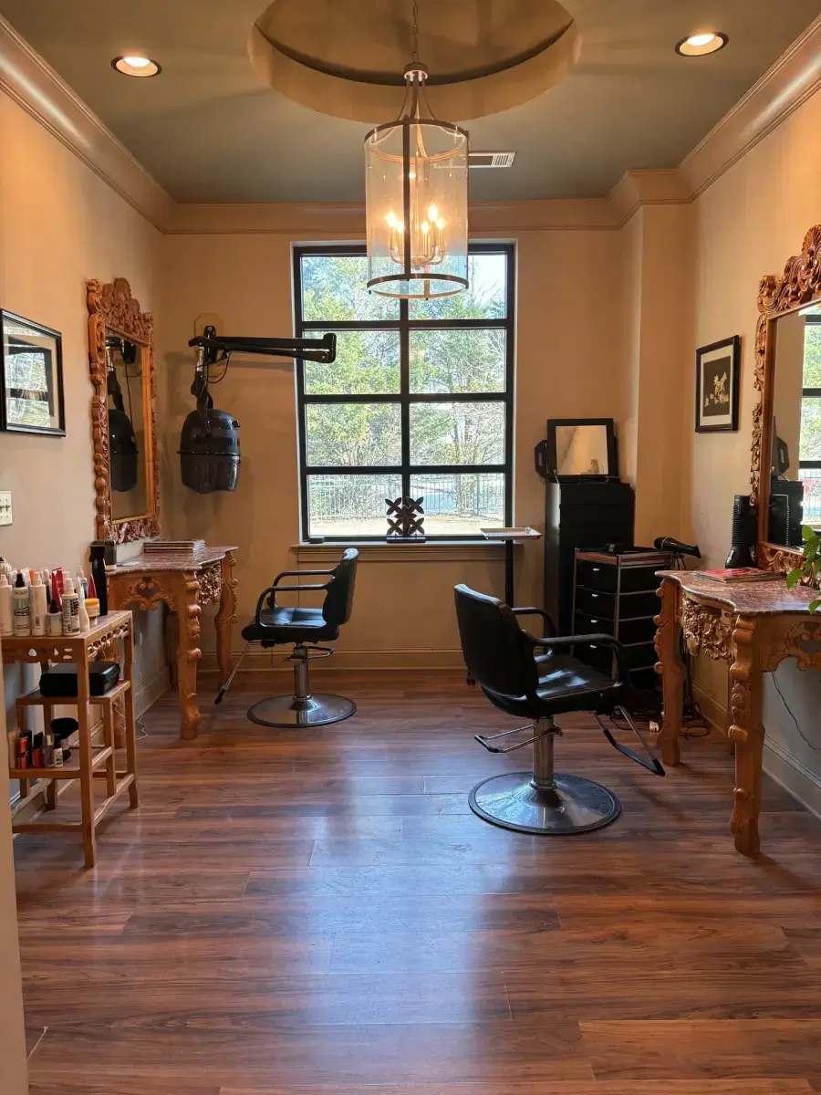 Premium salon suite interior with styling chairs